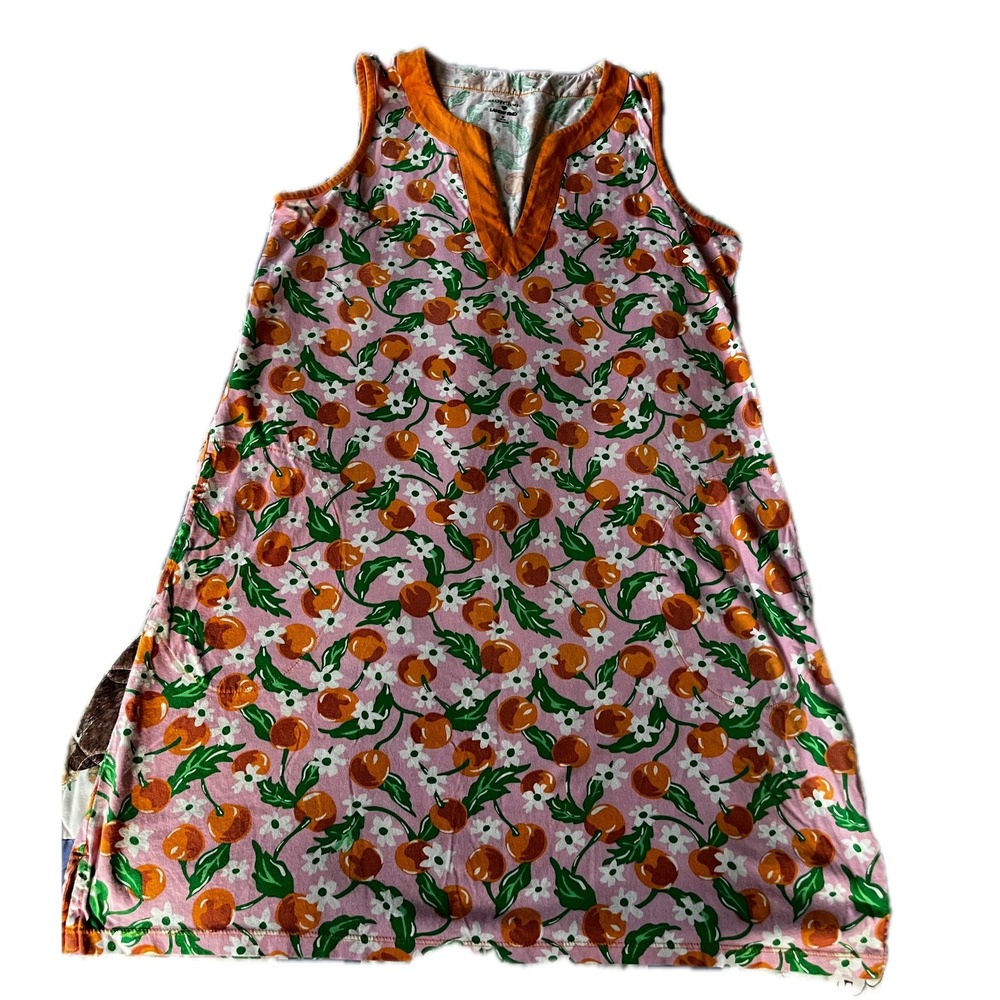 Draper James for Lands' End Peach Print Sleeveless Dress - Women's Size M